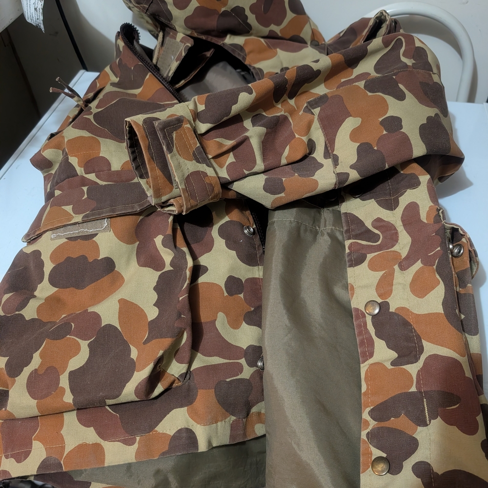 Tan and Brown Camouflage Military Field Coat
